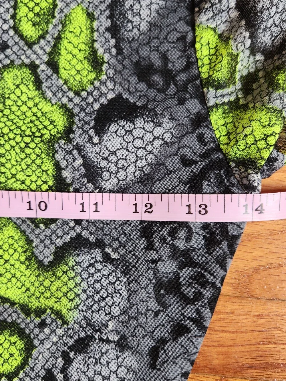 Fashion Nova Neon Lime Grey Snakeskin Mesh Bodycon Midi Dress Women's Size XS
